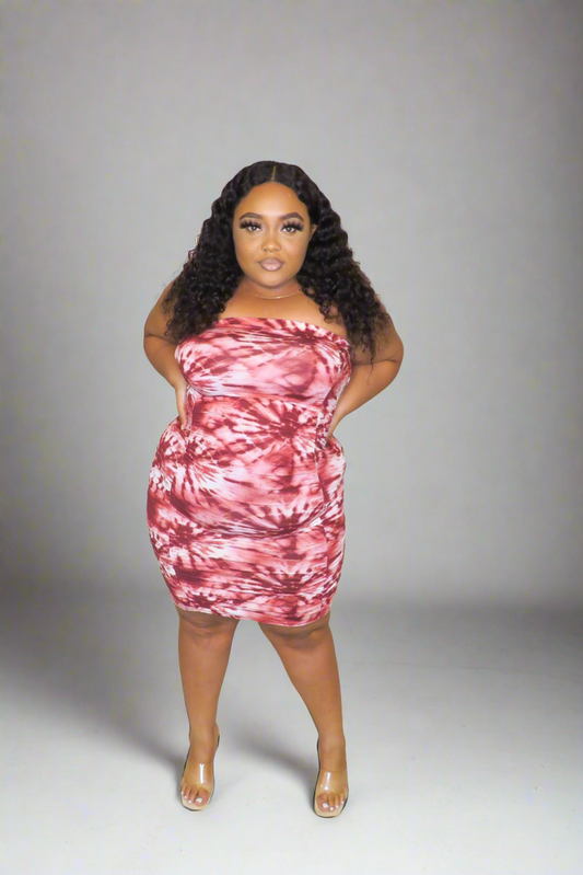 To Dye For Ruched Curvy Dress